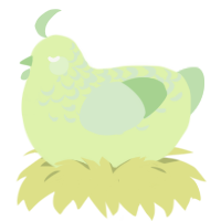 A apple and gluppy chicken with a half-lace pattern