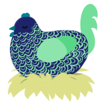A navy and spring chicken with a double-lace pattern