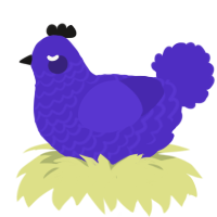 A indigo chicken with a lace pattern
