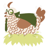 Gabriel, a cream and brown chicken with a lace pattern