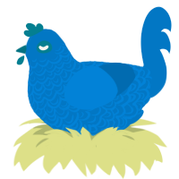 the waves beneath, a sapphire chicken with a double-lace pattern