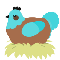 G TBN, a brown and aqua chicken with a head pattern