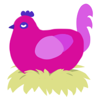 A fuchsia and orchid chicken