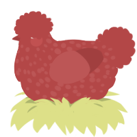 Red N 5, a red chicken with a speckle pattern