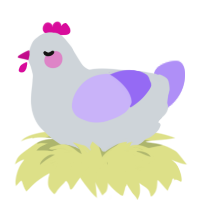 A mist and lilac chicken