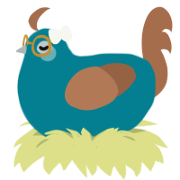 Mocha Tea, a sea and brown chicken