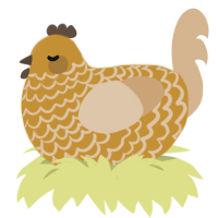 A gold and beige chicken with a lace pattern