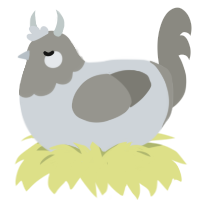 French Mondain, a mist and ash chicken with a head pattern