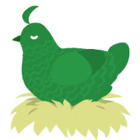 A viridian chicken with a lace pattern