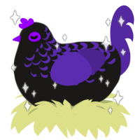 A sable and overcast chicken with a half-lace pattern