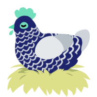 wave of ocean foam, a navy and mist chicken with a lace pattern