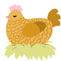 A honey and ochre chicken with a lace pattern