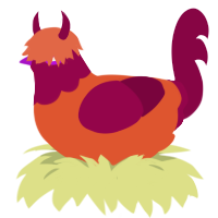 Hot Tamales, a vermilion and maroon chicken with a head pattern