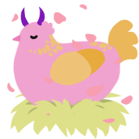 A pink and honey chicken with a neck-speckle pattern