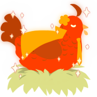 Mars, a vermilion and russet chicken with a half-lace pattern