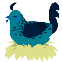 A sea and tumblr chicken with a half-lace pattern