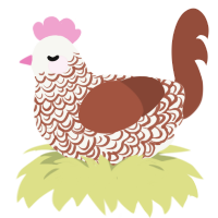 A white and russet chicken with a double-lace pattern