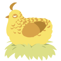 A yellow and ochre chicken with a half-lace pattern