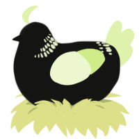Hannys Voorwerp, a black and apple chicken with a neck-band pattern