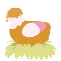 Pollen EM, a orange and rose chicken with a head pattern