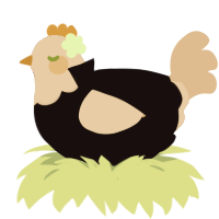 Enchanter, a black and beige chicken with a head pattern