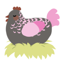 Absolutely, a grey and pink chicken with a half-lace pattern
