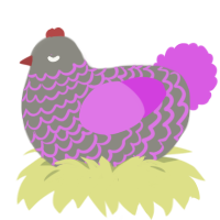 A ash and orchid chicken with a lace pattern