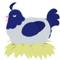(unnamed), a mist and navy chicken with a head pattern