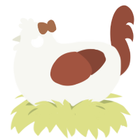 A white and russet chicken