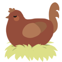 Kit-kat, a russet and brown chicken