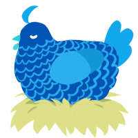 (unnamed), a ultramarine and sky chicken with a lace pattern