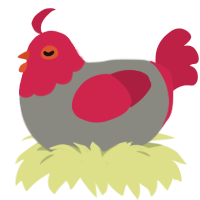 Teto, a ash and crimson chicken with a head pattern
