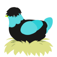 (unnamed), a sable and aqua chicken with a head pattern