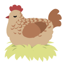A beige and brown chicken with a half-lace pattern