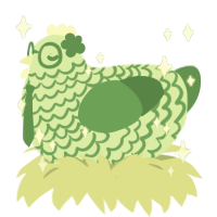clover field, a spring and viridian chicken with a lace pattern