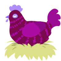 (unnamed), a wine and plum chicken with a bar pattern