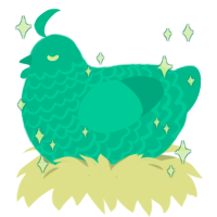Pool Water, a turquoise chicken with a lace pattern