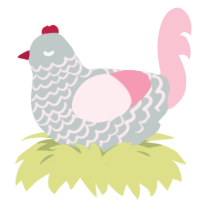 (unnamed), a silver and rose chicken with a lace pattern