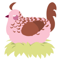 A rose and russet chicken with a half-lace pattern