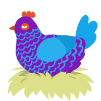 (unnamed), a violet and sky chicken with a lace pattern