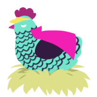A crimson and gluppy chicken with a lace pattern