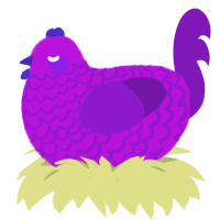 i heart you, a amethyst and violet chicken with a lace pattern