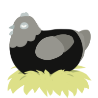 (unnamed), a black and ash chicken with a head pattern