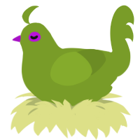 A chartreuse chicken