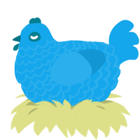 A sky chicken with a lace pattern