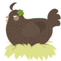 A bark chicken with a lace pattern