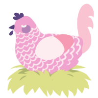 (unnamed), a pink and rose chicken with a lace pattern