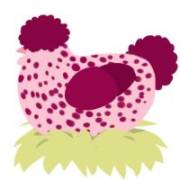 (unnamed), a rose and maroon chicken with a speckle pattern