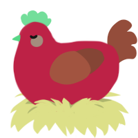 A crimson and russet chicken