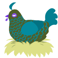 (unnamed), a olive and sea chicken with a lace pattern